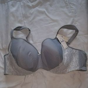 Lane Bryant nwt grey & white bra 46D